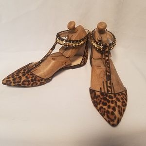 Banana Republic leopard and stud flats size 9